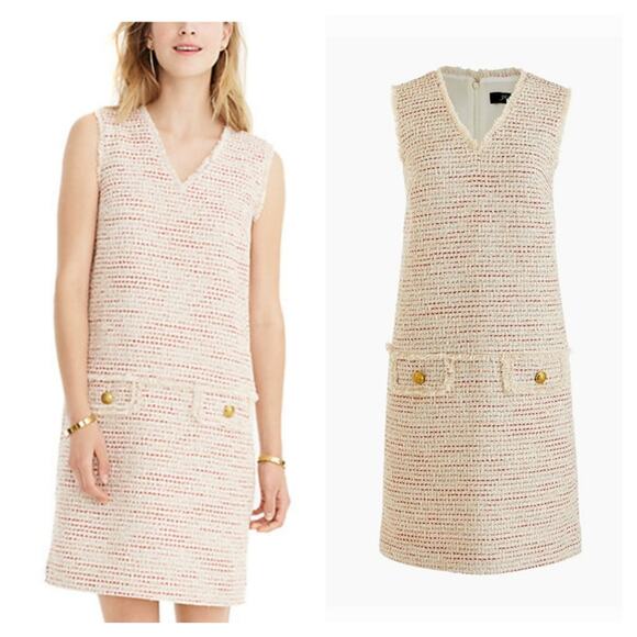 J. Crew Tweed Sleveless Sheath Dress with Fringe size 6 - Picture 1 of 9